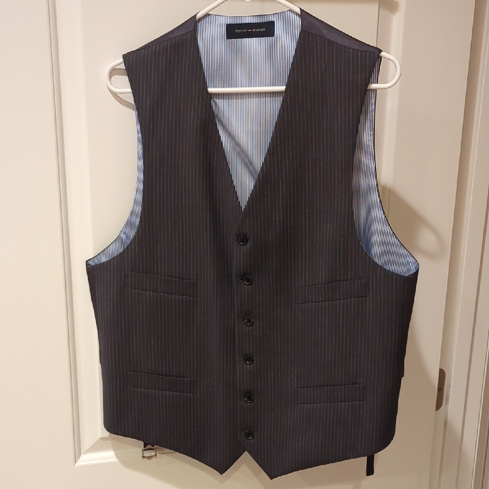 Tommy Hilfiger Charcoal Pinstripe Vest